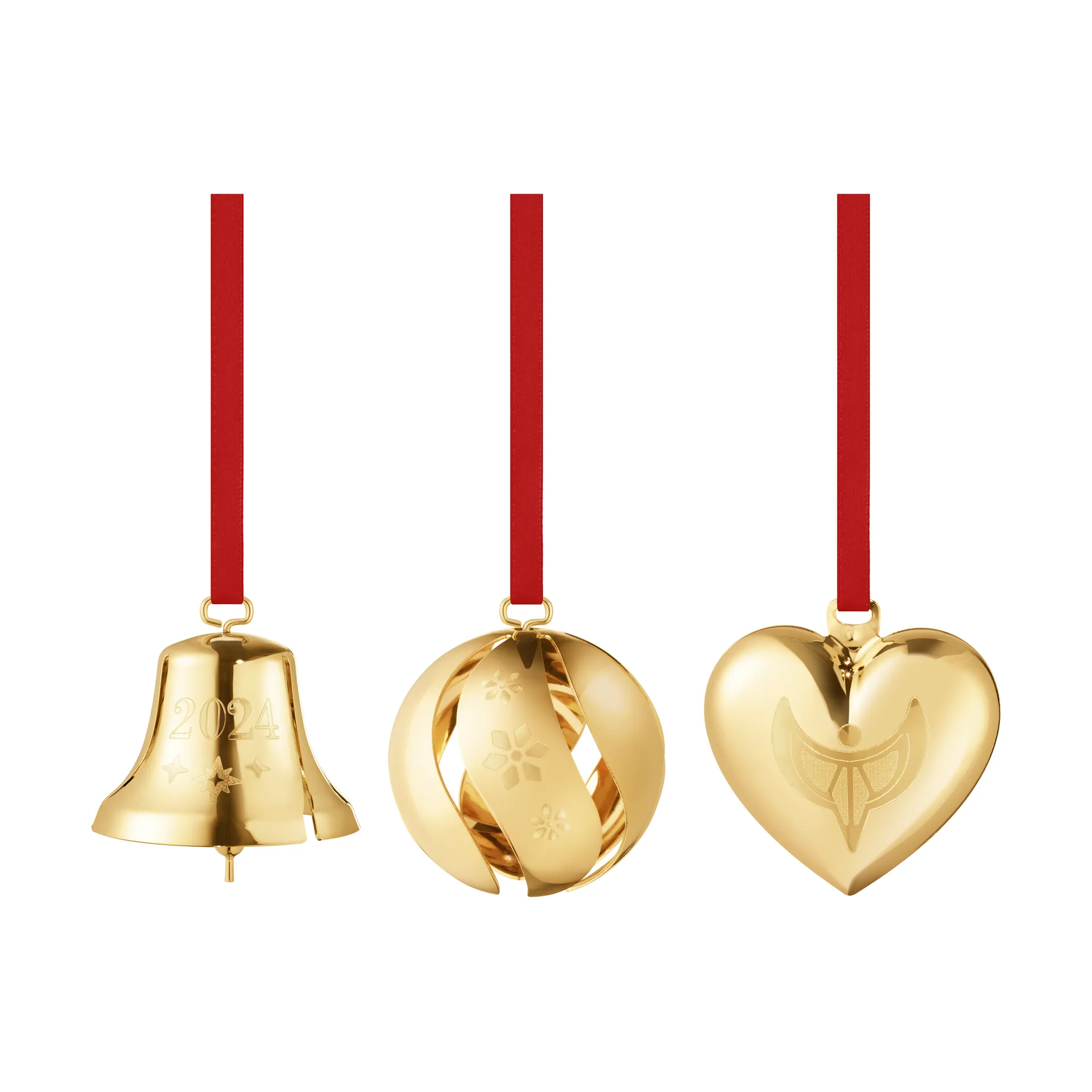 Coffret cadeau 3 pièces 2024, Plaqué or Georg Jensen