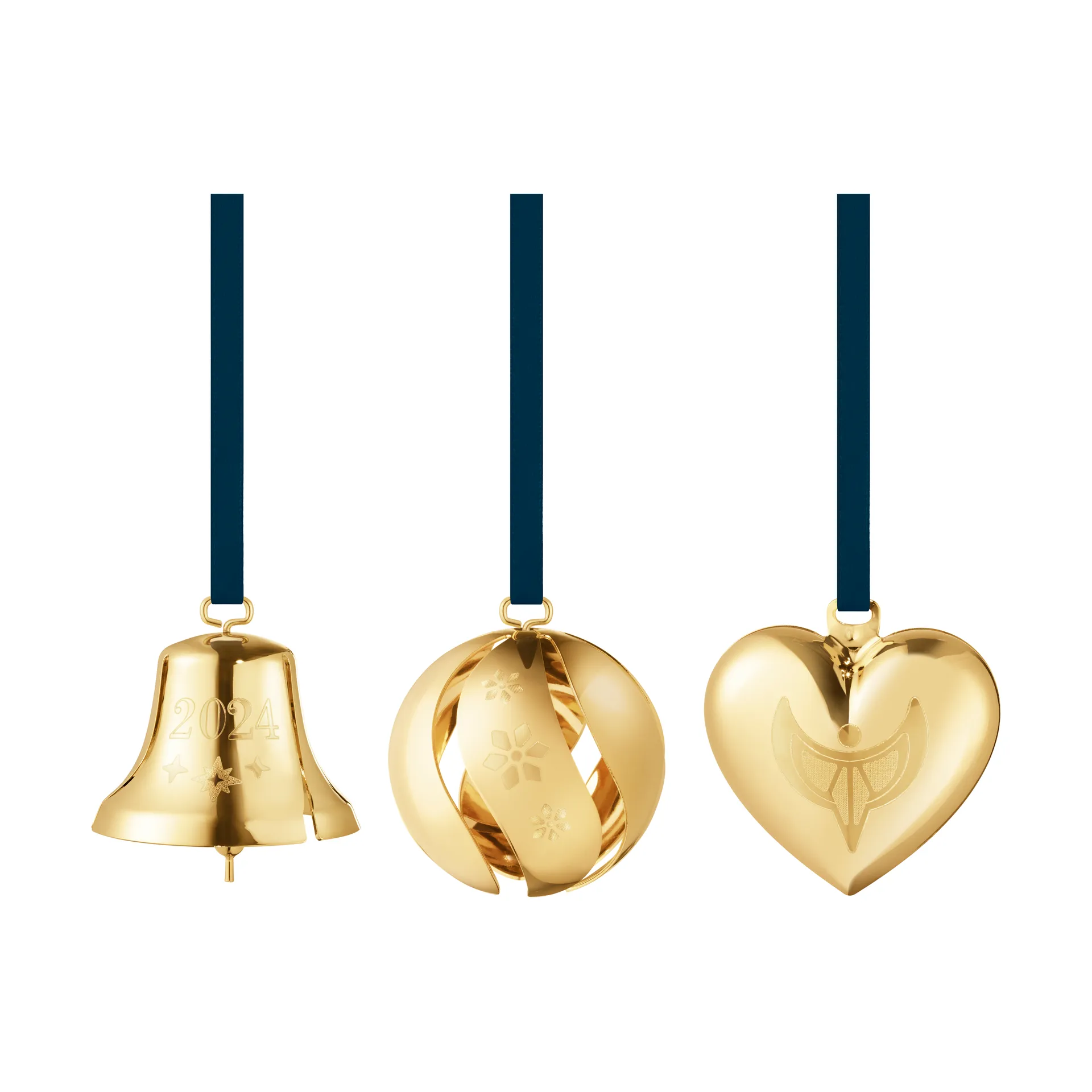 Coffret cadeau 3 pièces 2024, Plaqué or Georg Jensen