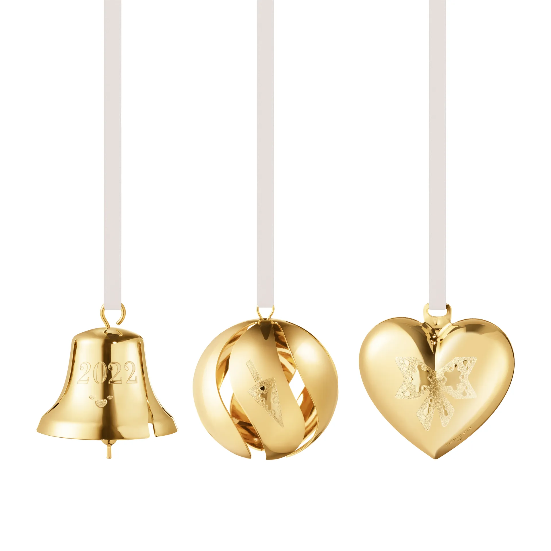 Coffret cadeau de l'année 2022 3 pièces, Plaqué or Georg Jensen