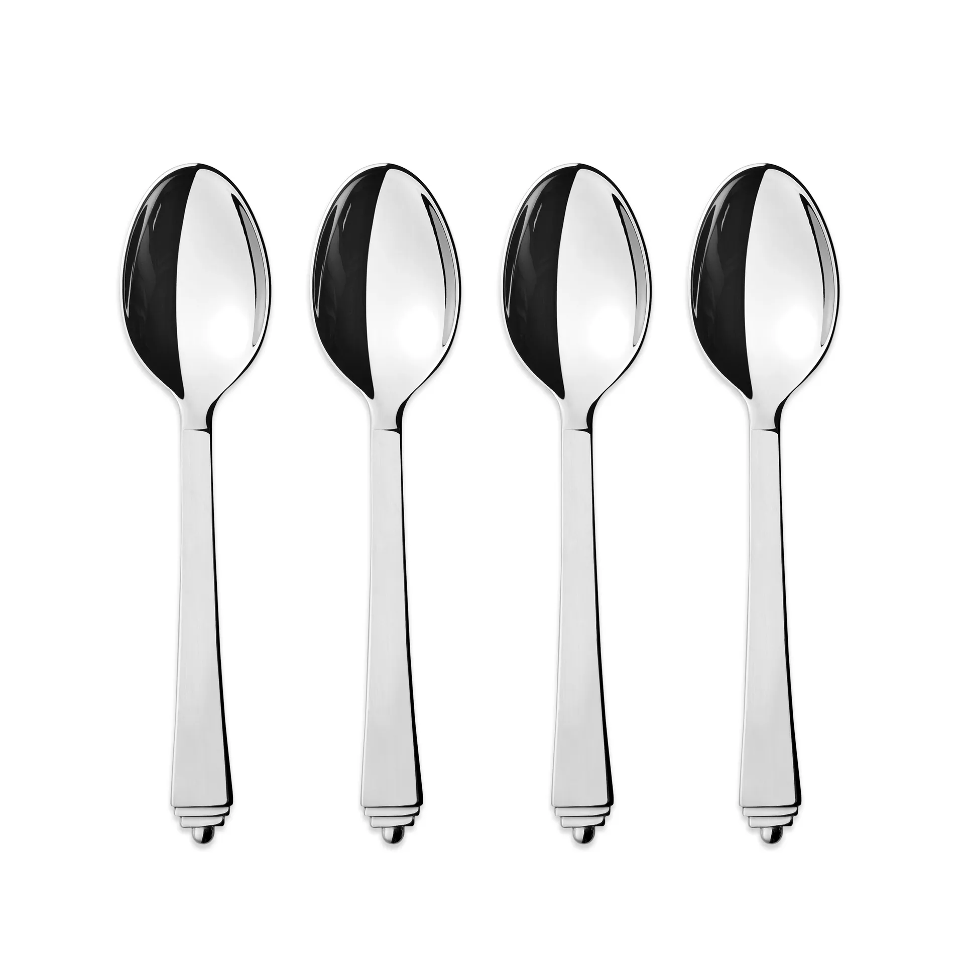Cuillère à thé large Pyramid, Lot de 4 Georg Jensen