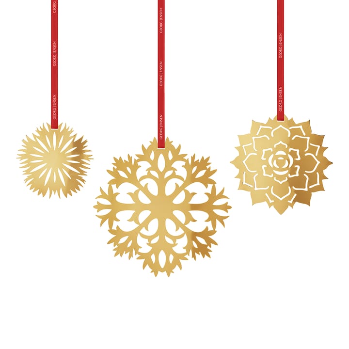 Décoration de Noël Ice Flower 3 Pièces - plaqué or - Georg Jensen
