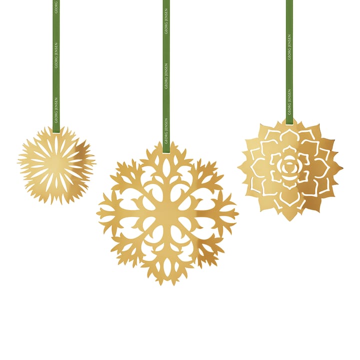 Décoration de Noël Ice Flower 3 Pièces - plaqué or - Georg Jensen