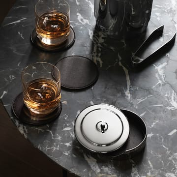 Dessous de verre Manhattan Lot de 4 - Cuir marron - Georg Jensen