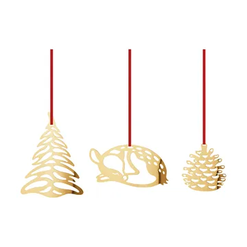 Ensemble avec suspension de Noël 2023 3 pièces - Plaqué or - Georg Jensen