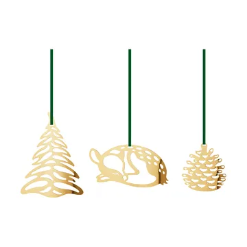 Ensemble avec suspension de Noël 2023 3 pièces - Plaqué or - Georg Jensen