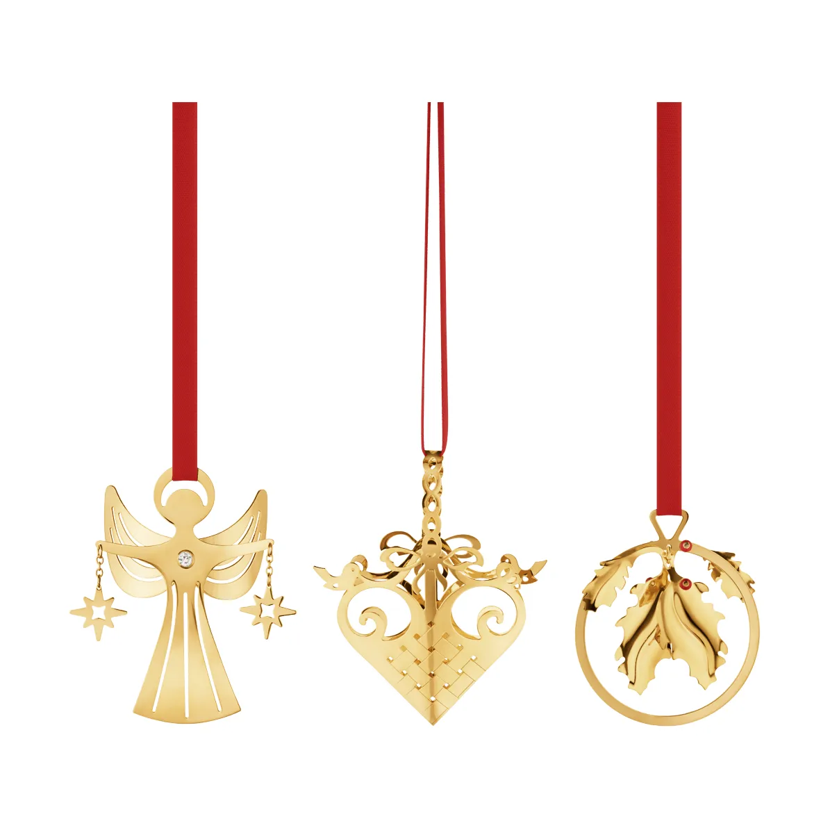 ensemble de mobiles de Noël 2026 miniature, Or, 3 pièces Georg Jensen