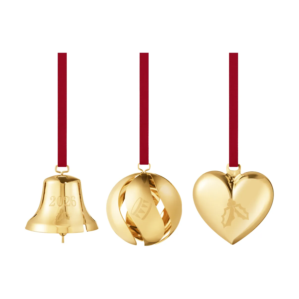 ensemble décoratif 2026, Or, 3 pièces Georg Jensen