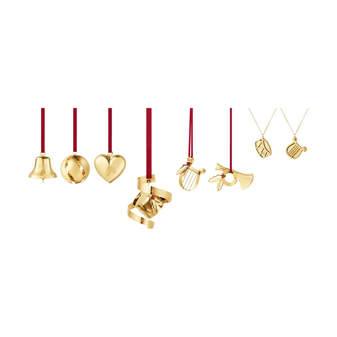 ensemble décoratif 2026, or, 8 pièces Georg Jensen