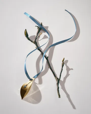 Feuille décorative Spring 2025 suspensio de Pâques - Acier inoxydable plaqué or - Georg Jensen