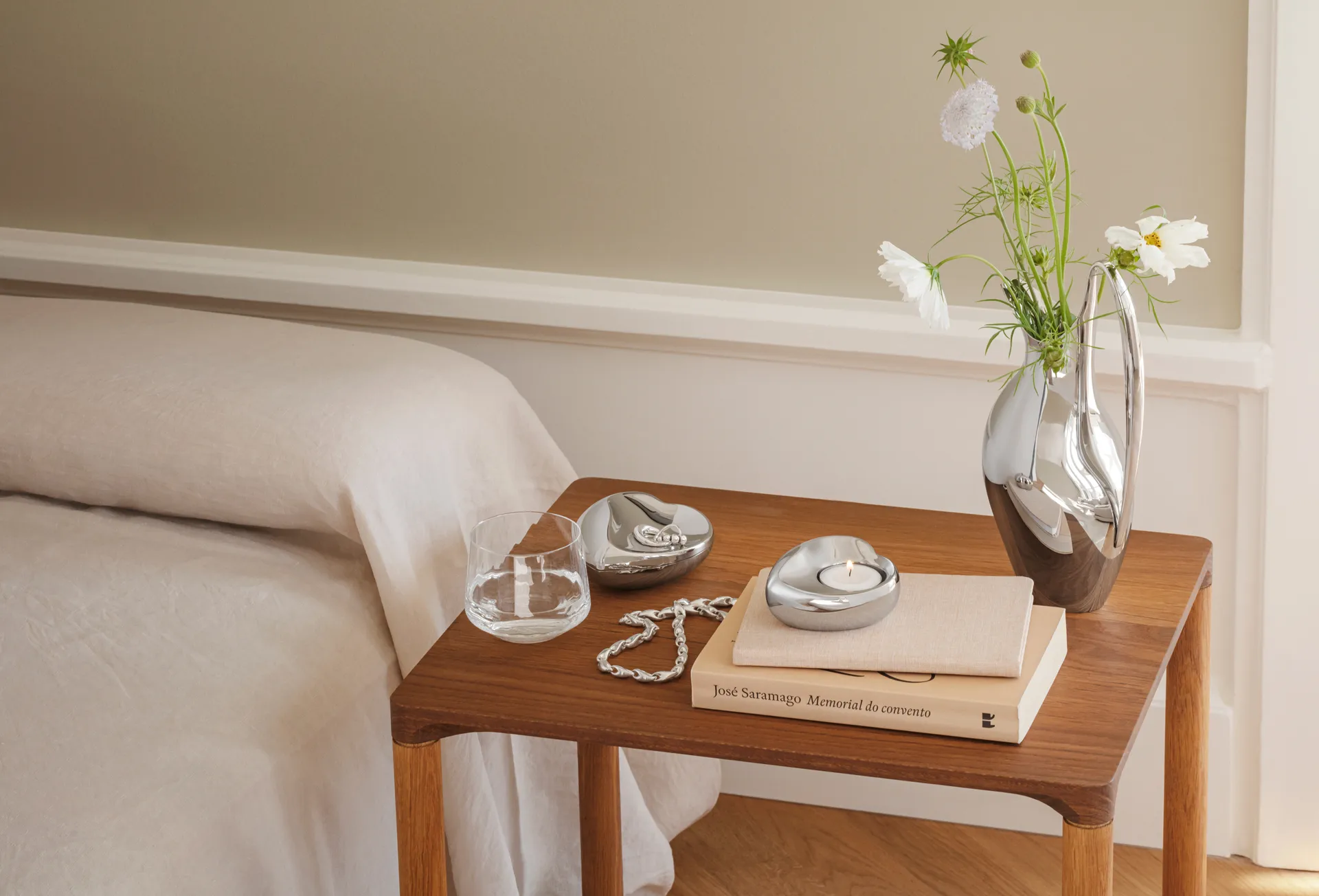 Georg Jensen photophore coeur, Acier inoxydable Georg Jensen