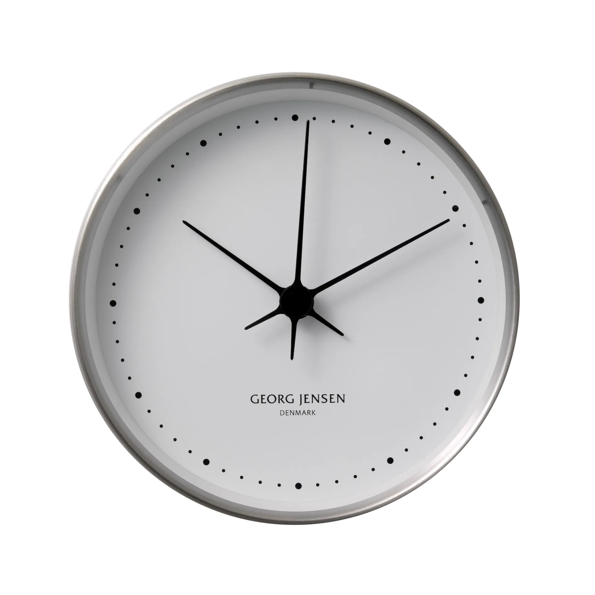 Horloge murale Koppen blanc-acier inoxydable, Ø 10 cm Georg Jensen