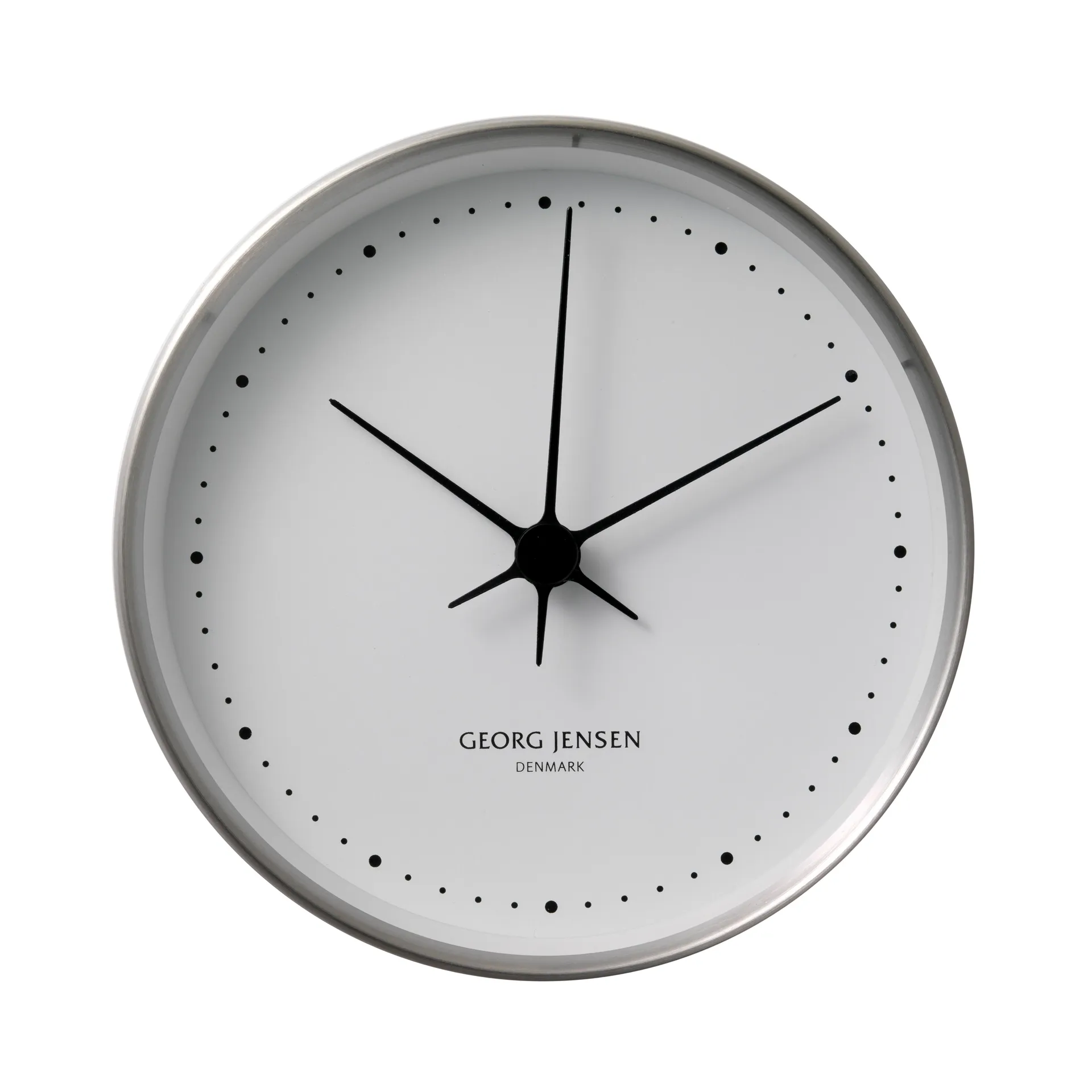 Horloge murale Koppen blanc-acier inoxydable, Ø 22 cm Georg Jensen