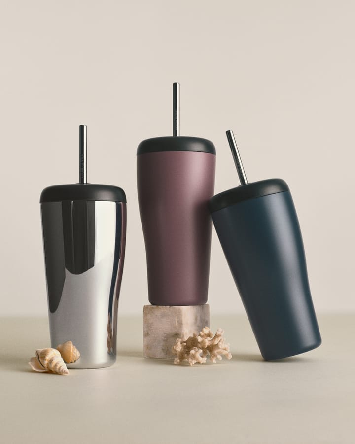 Mug thermique Sky avec paille 40 cl, Rose Georg Jensen