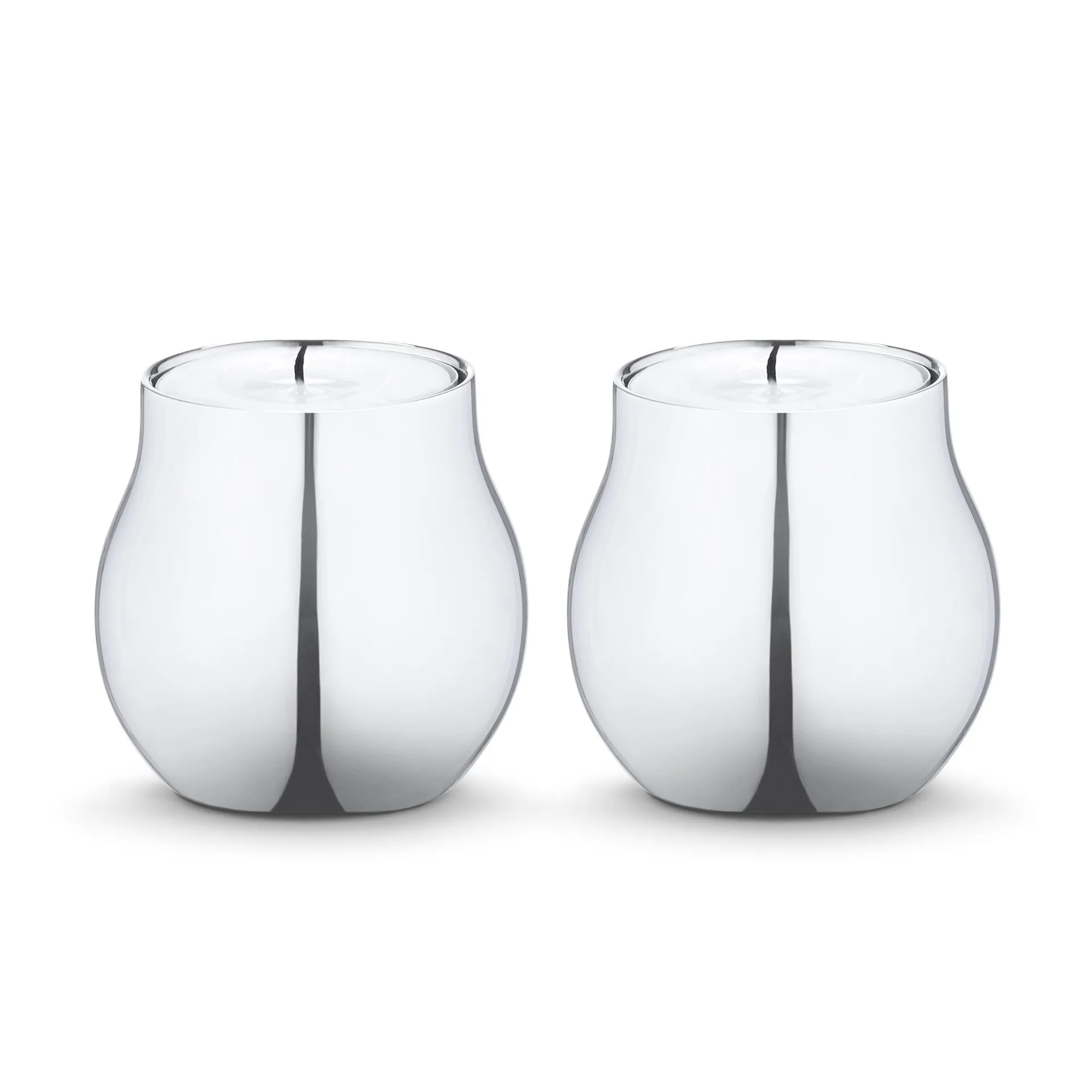 Photophores Cafu, lot de 2, acier inoxydable Georg Jensen