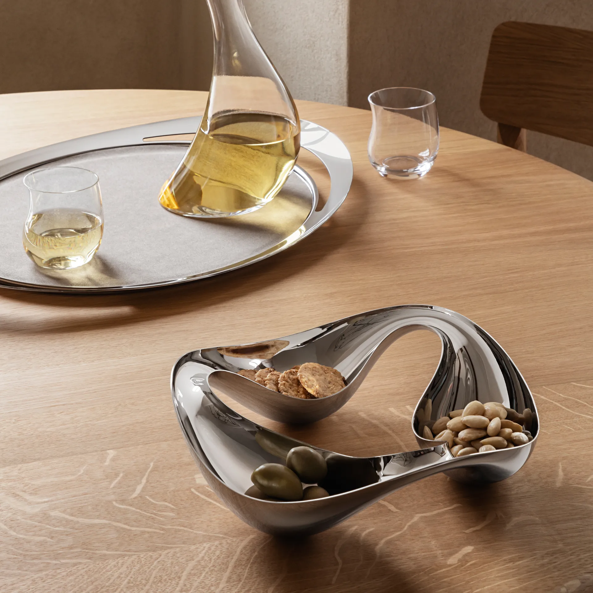 Plateau Cobra, Acier inoxydable Georg Jensen