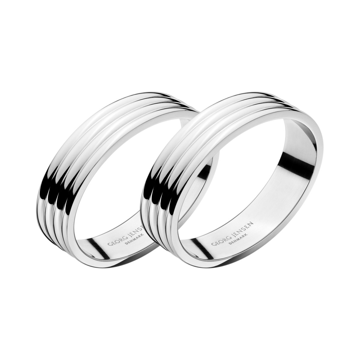 Georg Jensen Rond de serviette Bernadotte Lot de 2 | Design Scandinave | Porte-serviettes & ronds de serviettes | Argenté