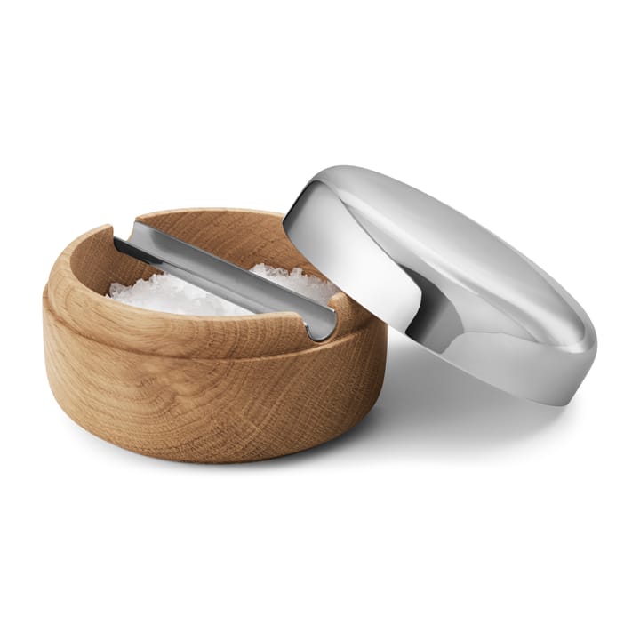 Salière Alfredo Ø8,5 cm - Chêne-acier inoxydable - Georg Jensen