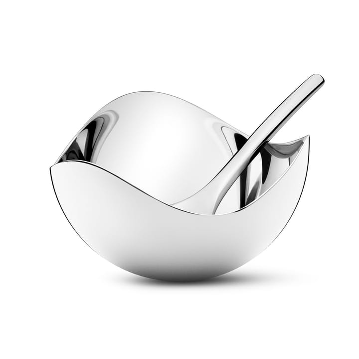 Salière et cuillère Bloom - acier inoxydable - Georg Jensen