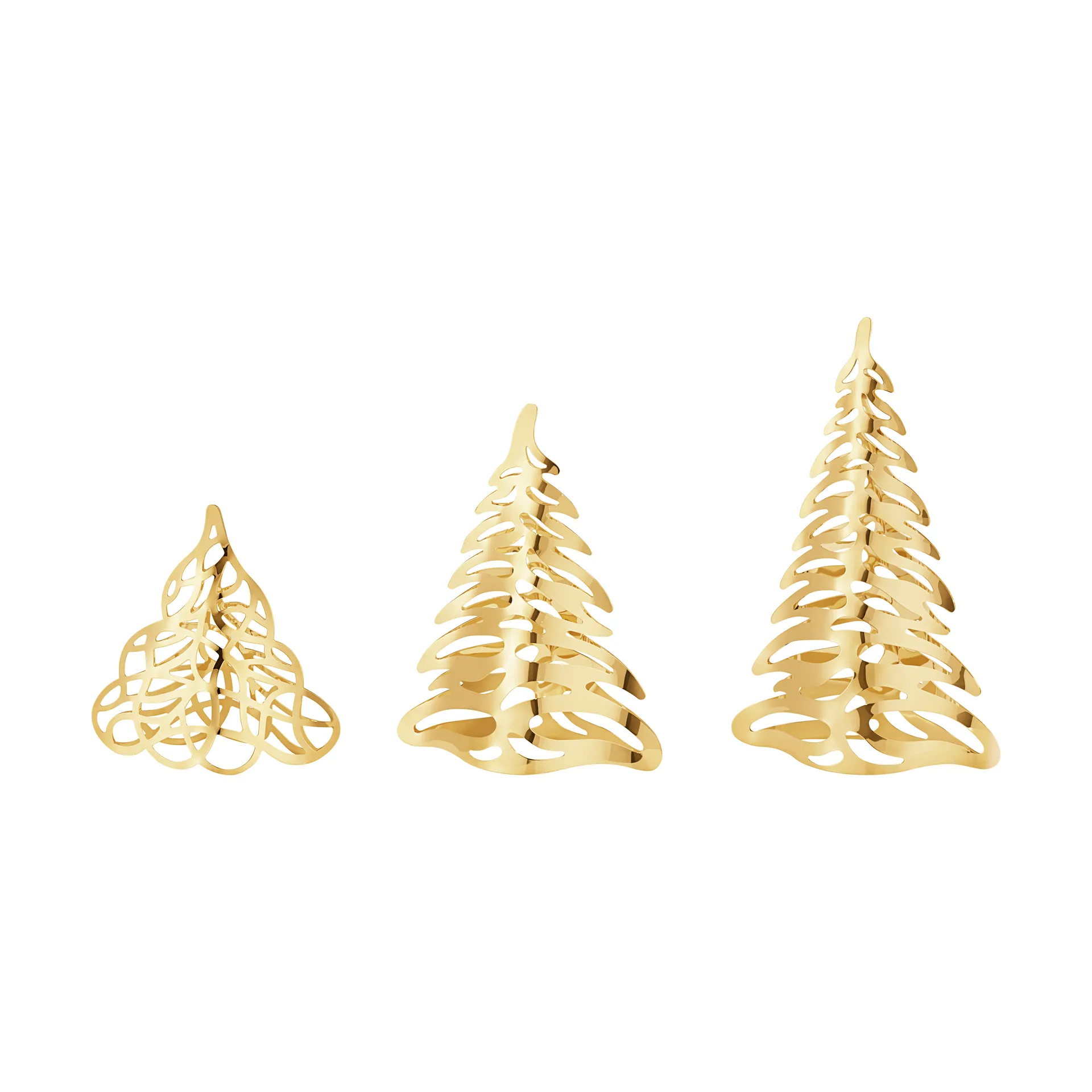 Sapin de table 2023 plaqué or 3 pièces, Plaqué or Georg Jensen