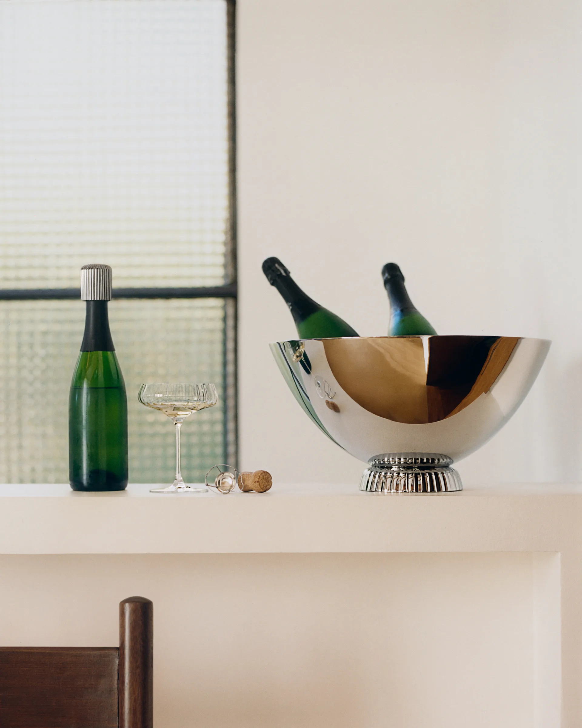 Seau à champagne Bernadotte, Argent, Ø40 cm Georg Jensen