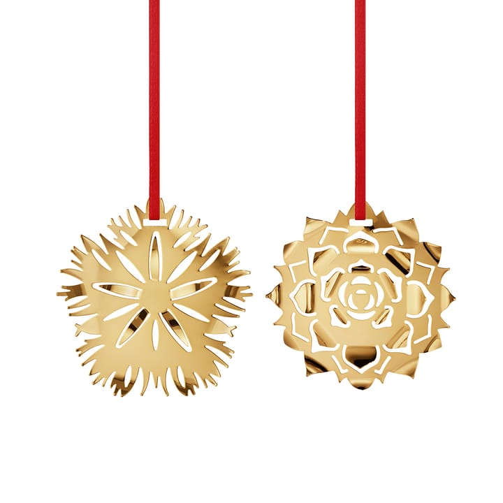 Set 2020 Ice Dianthus et Ice Rosette - plaqué or - Georg Jensen