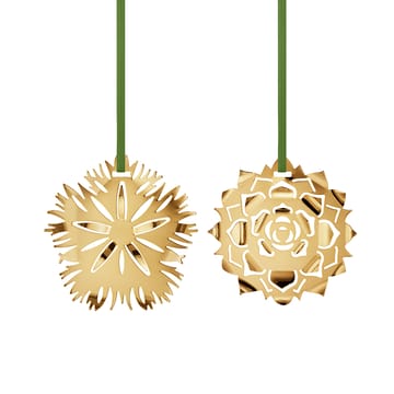 Set 2020 Ice Dianthus et Ice Rosette - plaqué or - Georg Jensen
