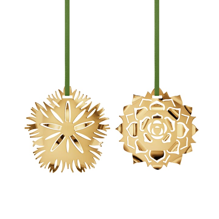 Set 2020 Ice Dianthus et Ice Rosette - plaqué or - Georg Jensen