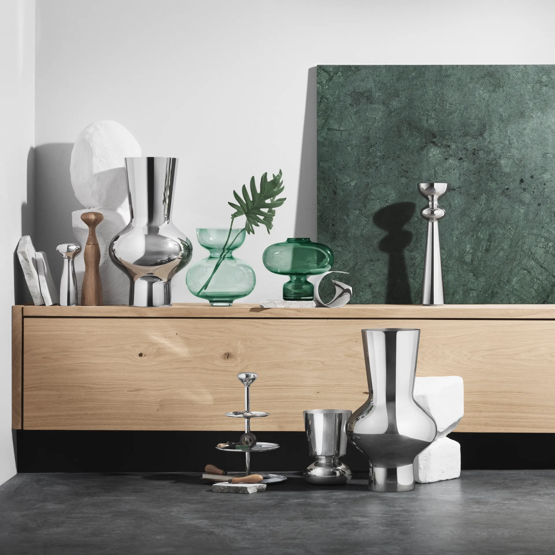 Vase Alfredo vert clair, 25 cm Georg Jensen