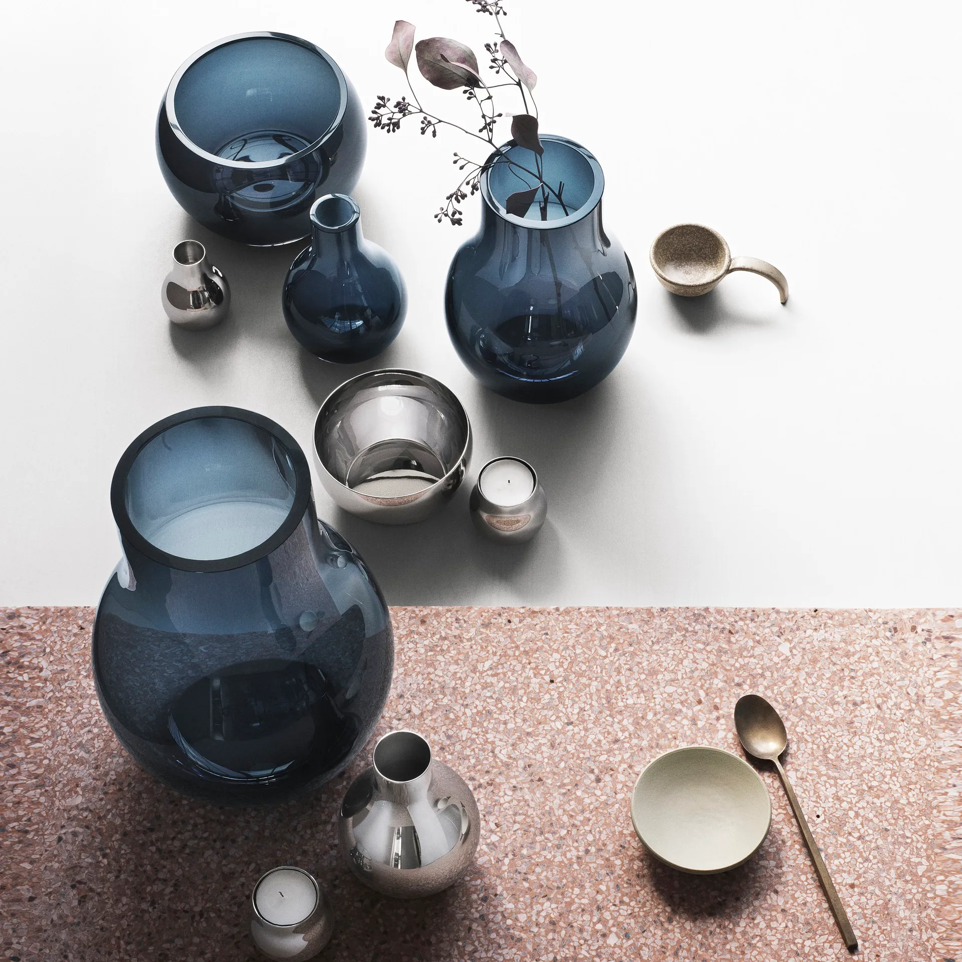 Vase en verre Cafu bleu, mini, 14,8 cm Georg Jensen