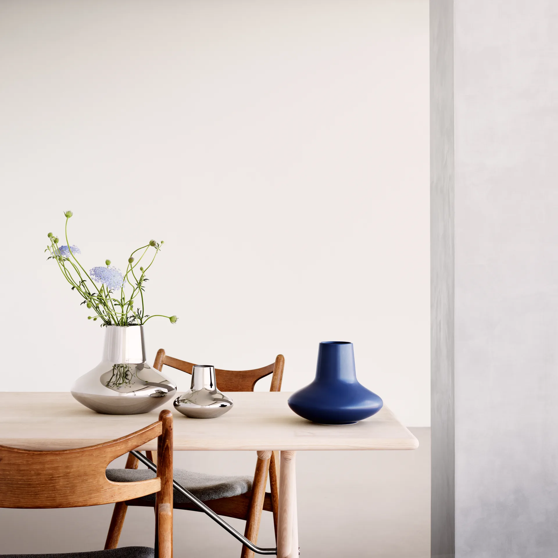 Vase Henning Koppel acier inoxydable, Grand, 22,2 cm Georg Jensen