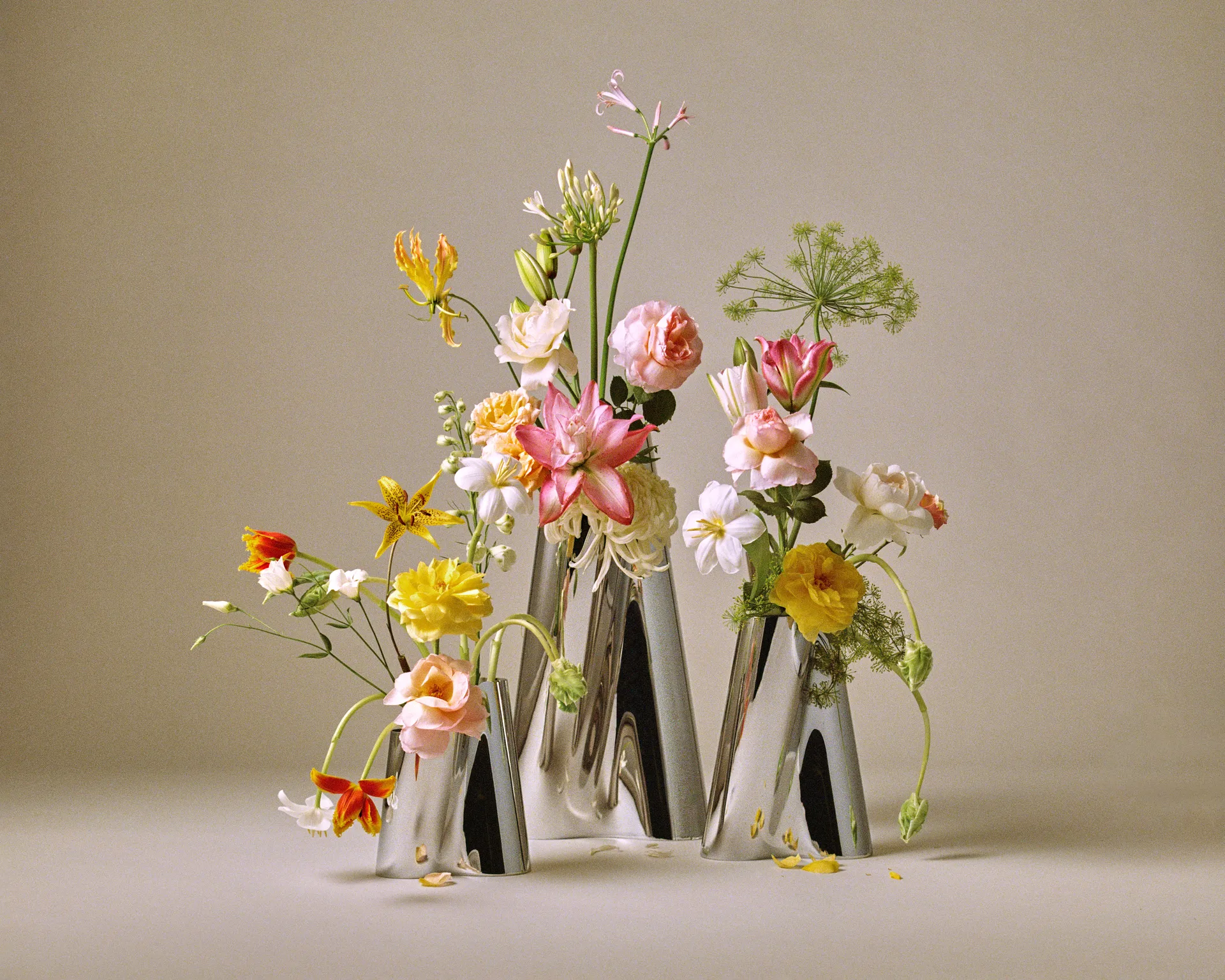 Vase Lituus grand 34,2 cm, Acier inoxydable Georg Jensen