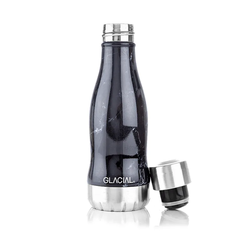 Bouteille pour eau Glacial 280 ml, Black marble Glacial
