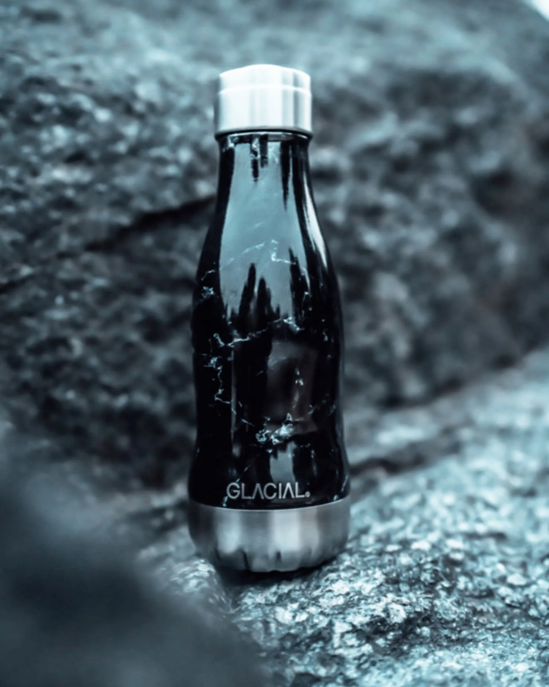 Bouteille pour eau Glacial 280 ml, Black marble Glacial