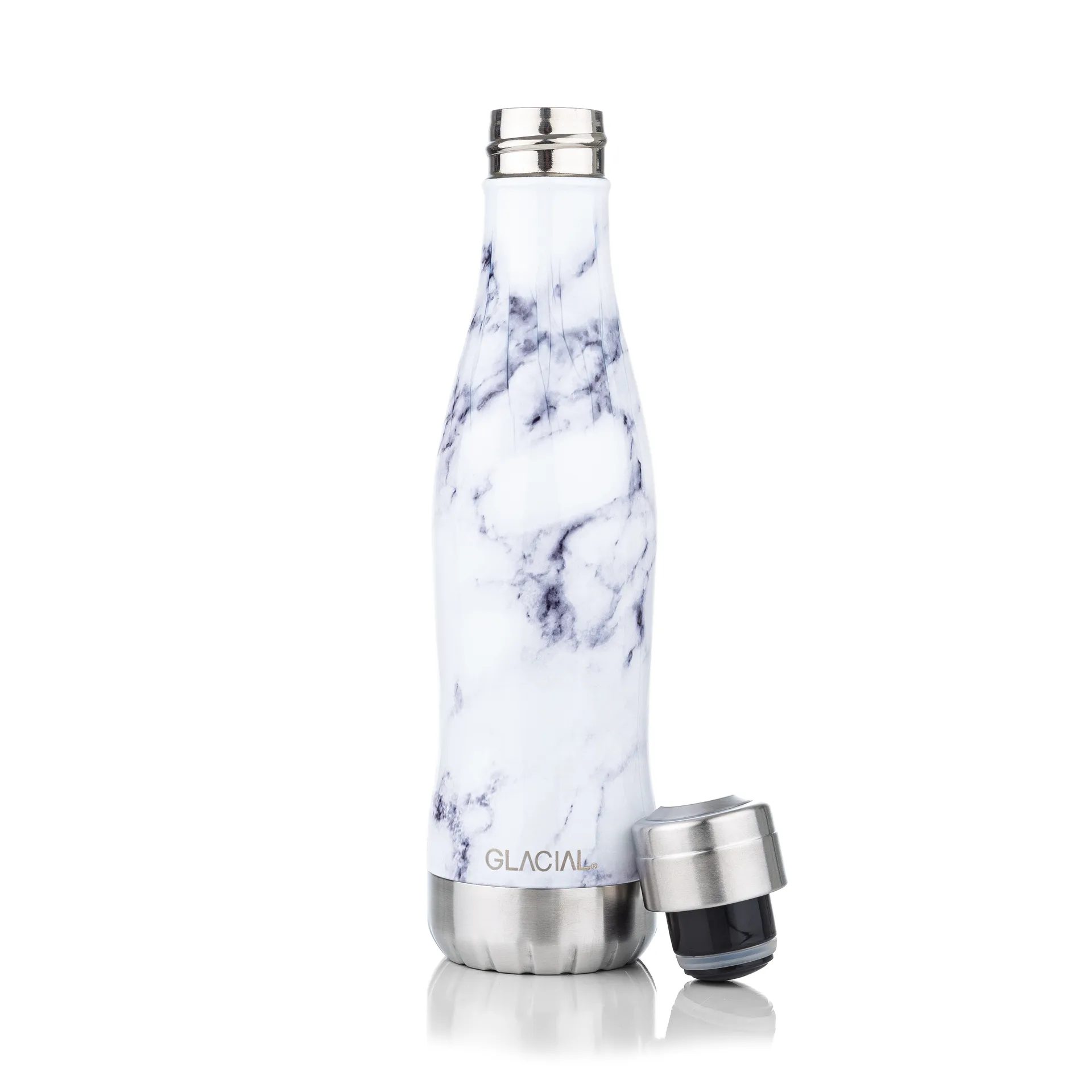 Bouteille pour eau Glacial 400 ml, White marble Glacial