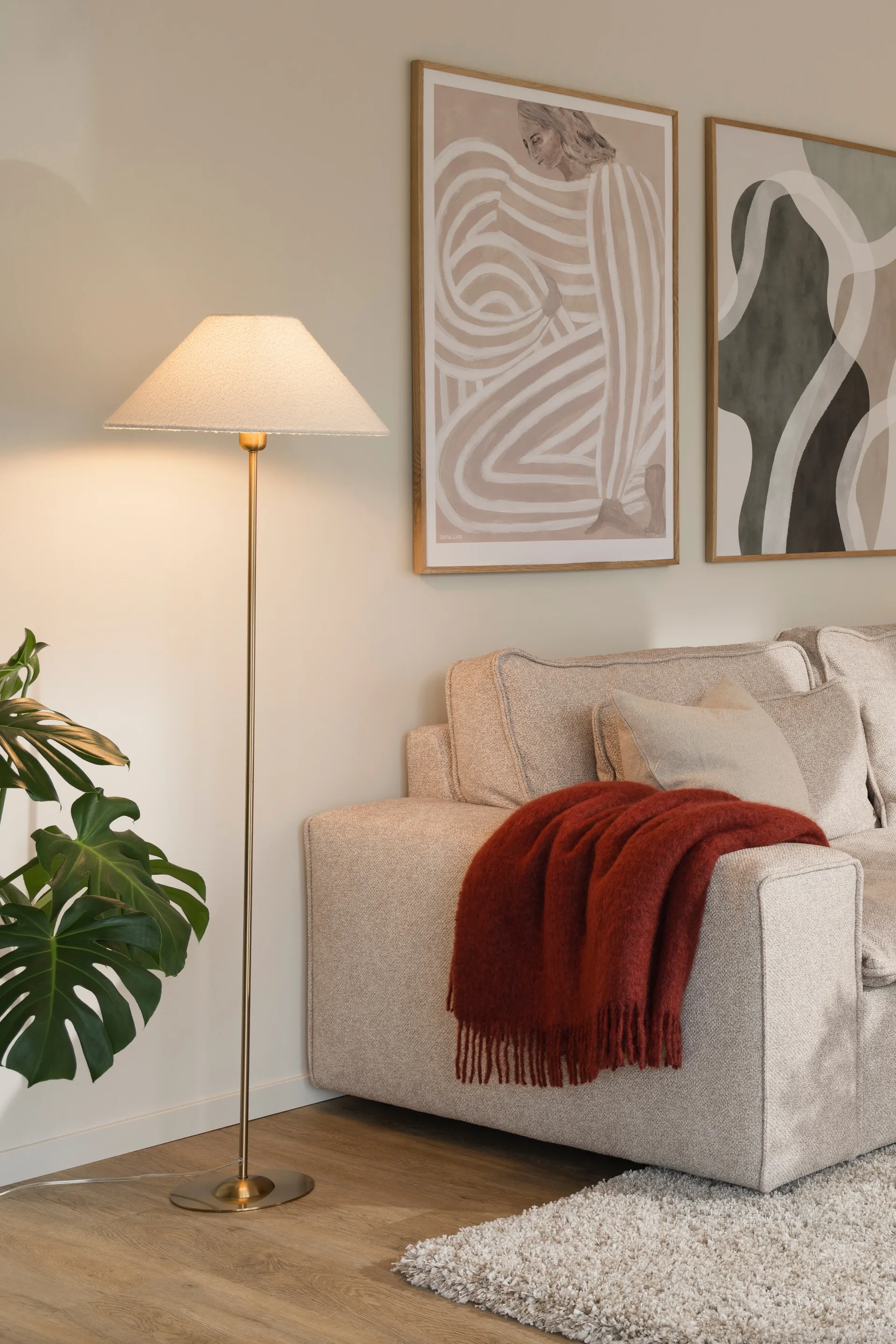 Abat-jour Iris 45, Bouclé blanc Globen Lighting