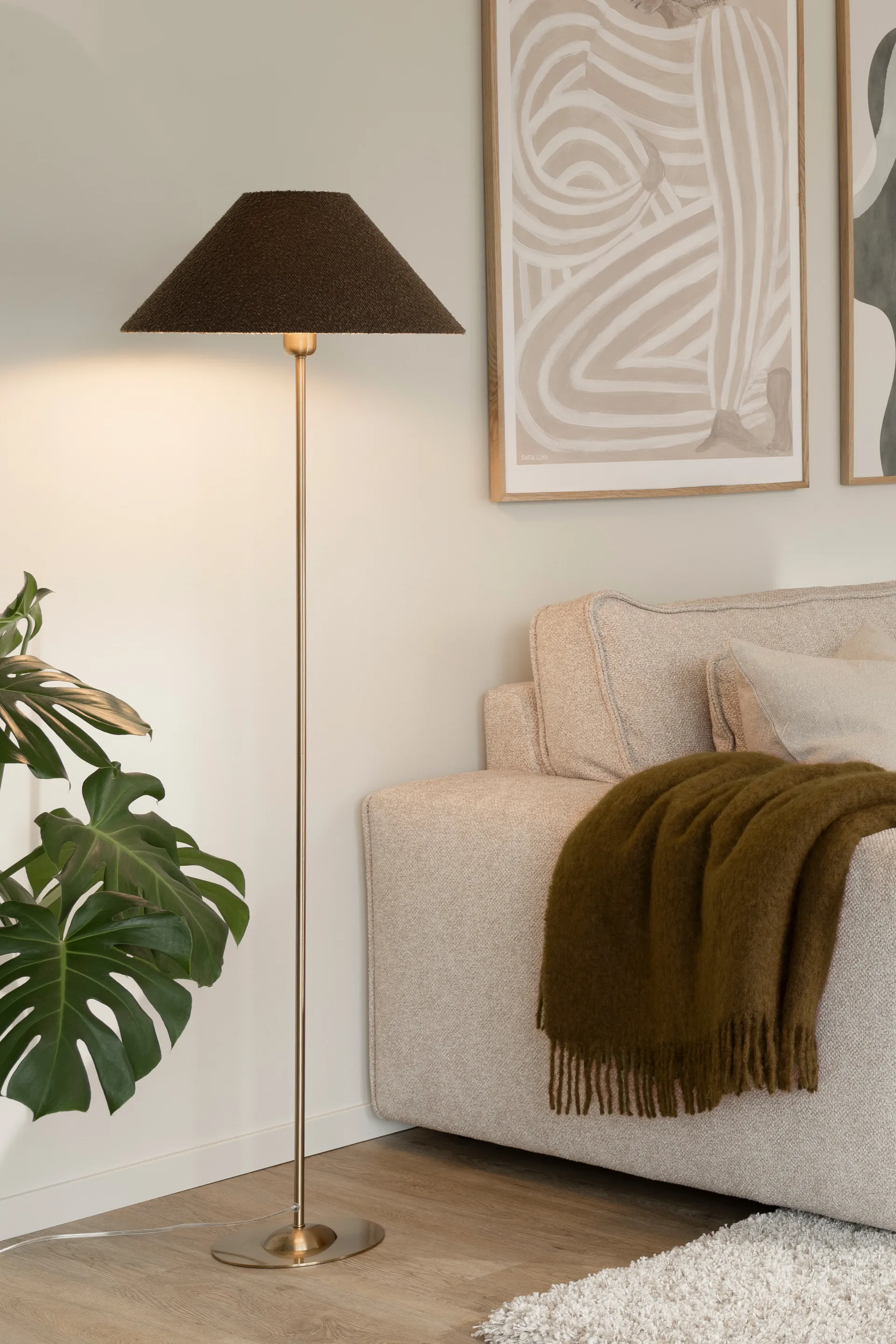 Abat-jour Iris 45, Bouclé moka Globen Lighting