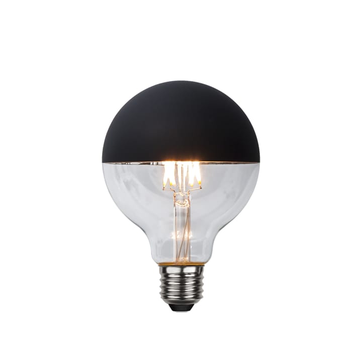 Ampoule Glob LED - transparent, dessus noir en miroir, e27, 2,8w e27, 4w - Globen Lighting