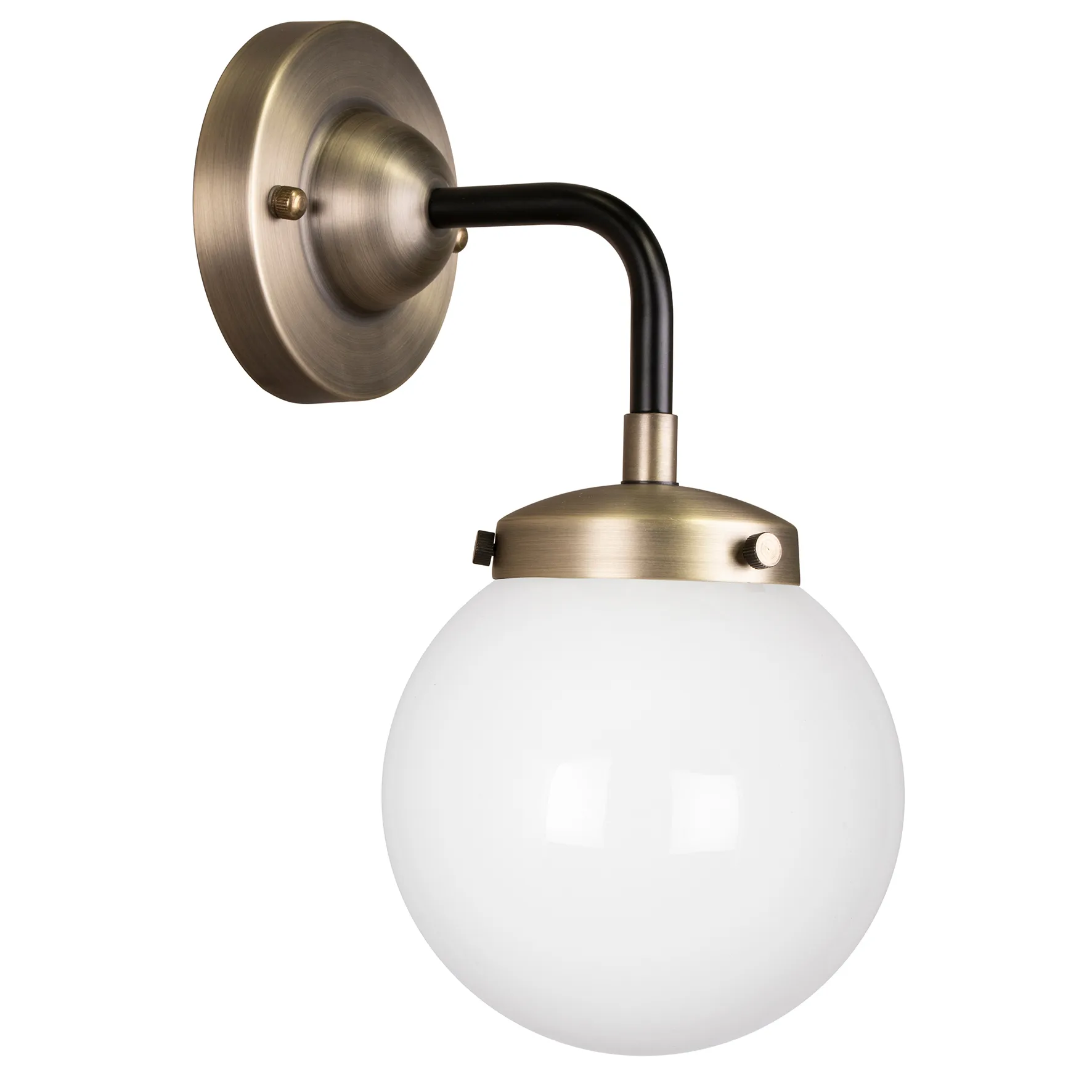 Applique murale Alley 1 IP44, Laiton antique-blanc Globen Lighting