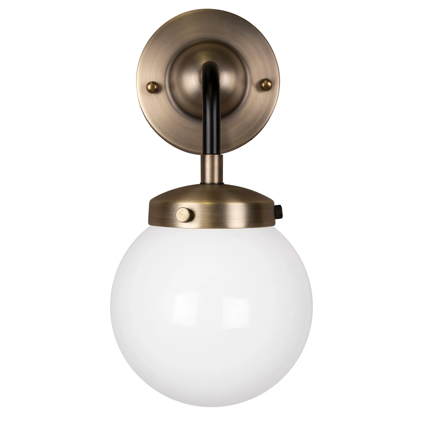 Applique murale Alley 1 IP44, Laiton antique-blanc Globen Lighting