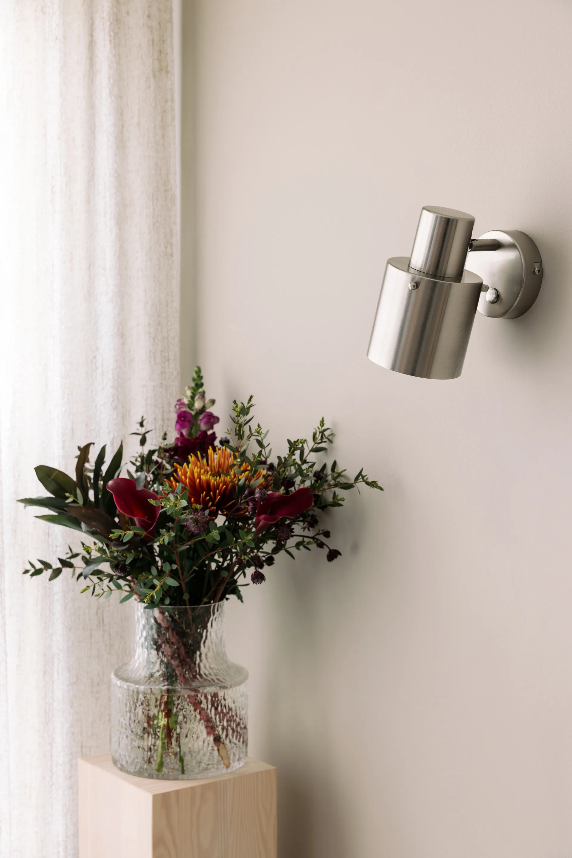 Applique murale Clark 1, Acier brossé Globen Lighting