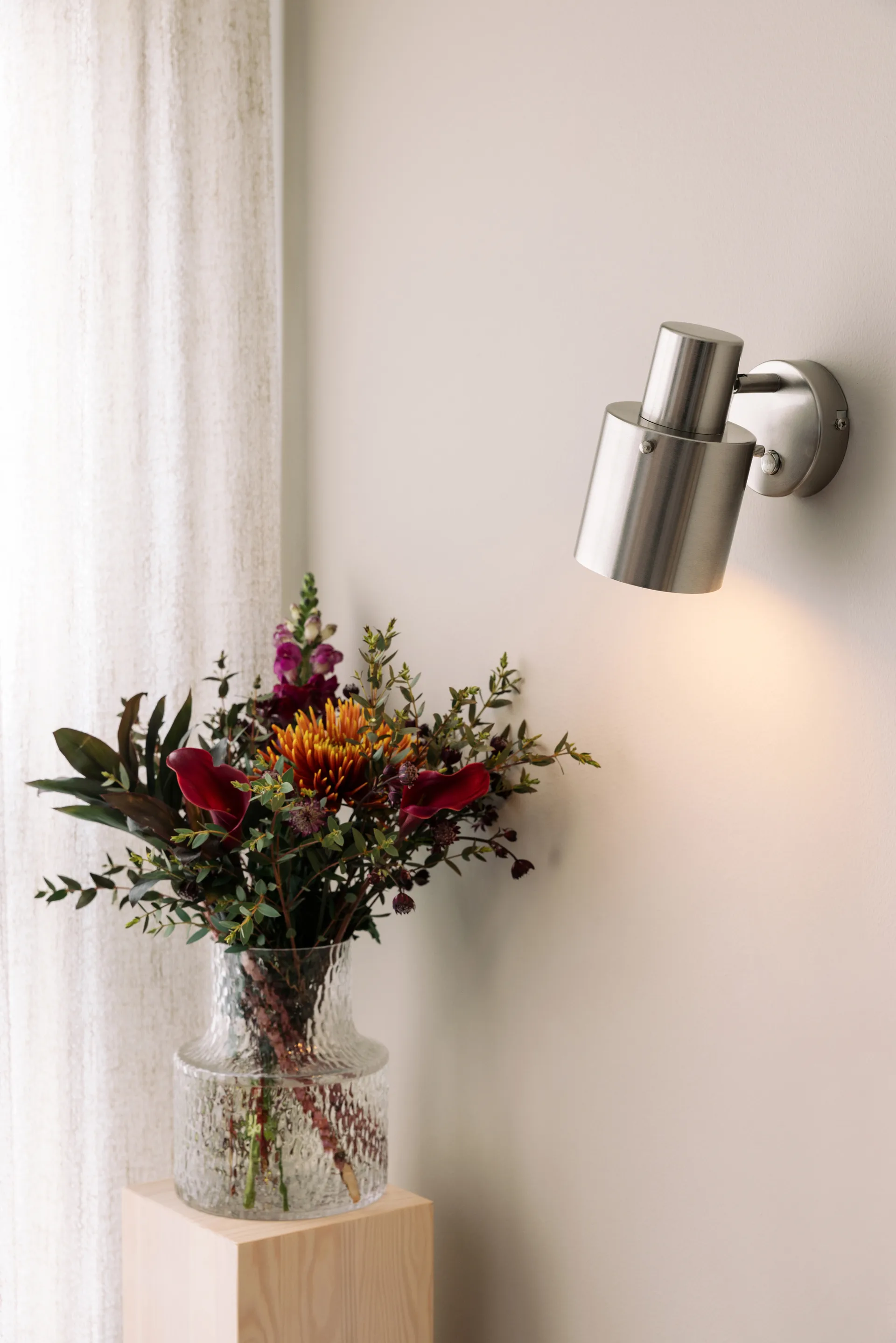 Applique murale Clark 1, Acier brossé Globen Lighting