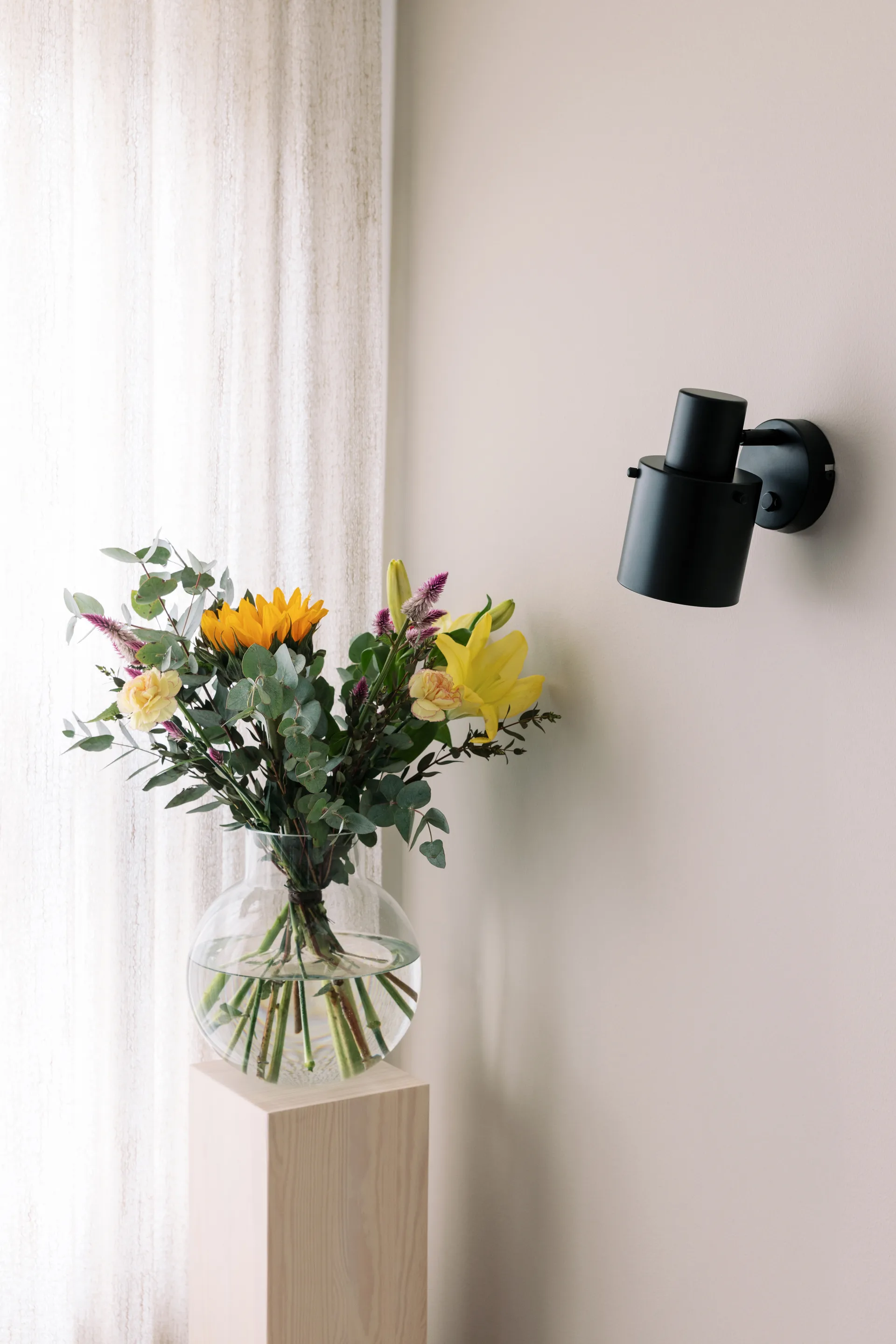 Applique murale Clark 1, Noir Globen Lighting