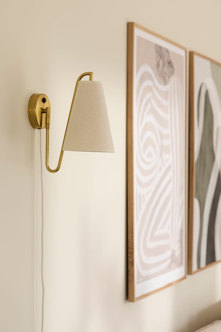 Applique murale Lou, Bouclé blanc-laiton brossé Globen Lighting