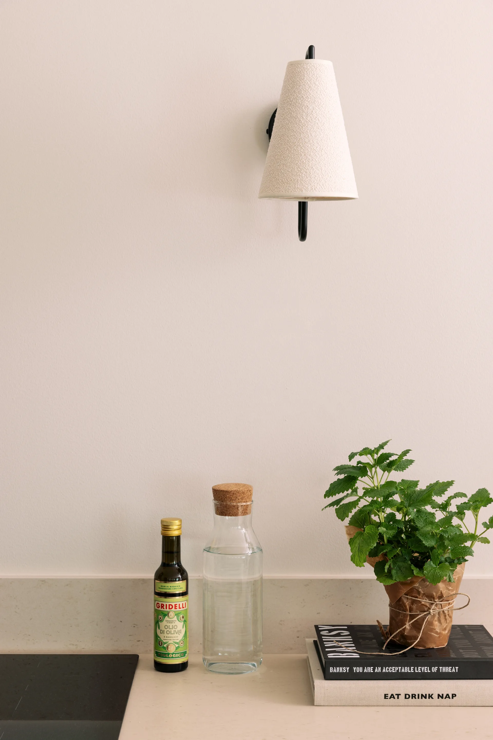 Applique murale Lou, Bouclé blanc-noir Globen Lighting