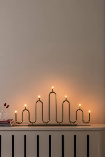 Chandelier de l'avent Noel 7 - Laiton brossé - Globen Lighting