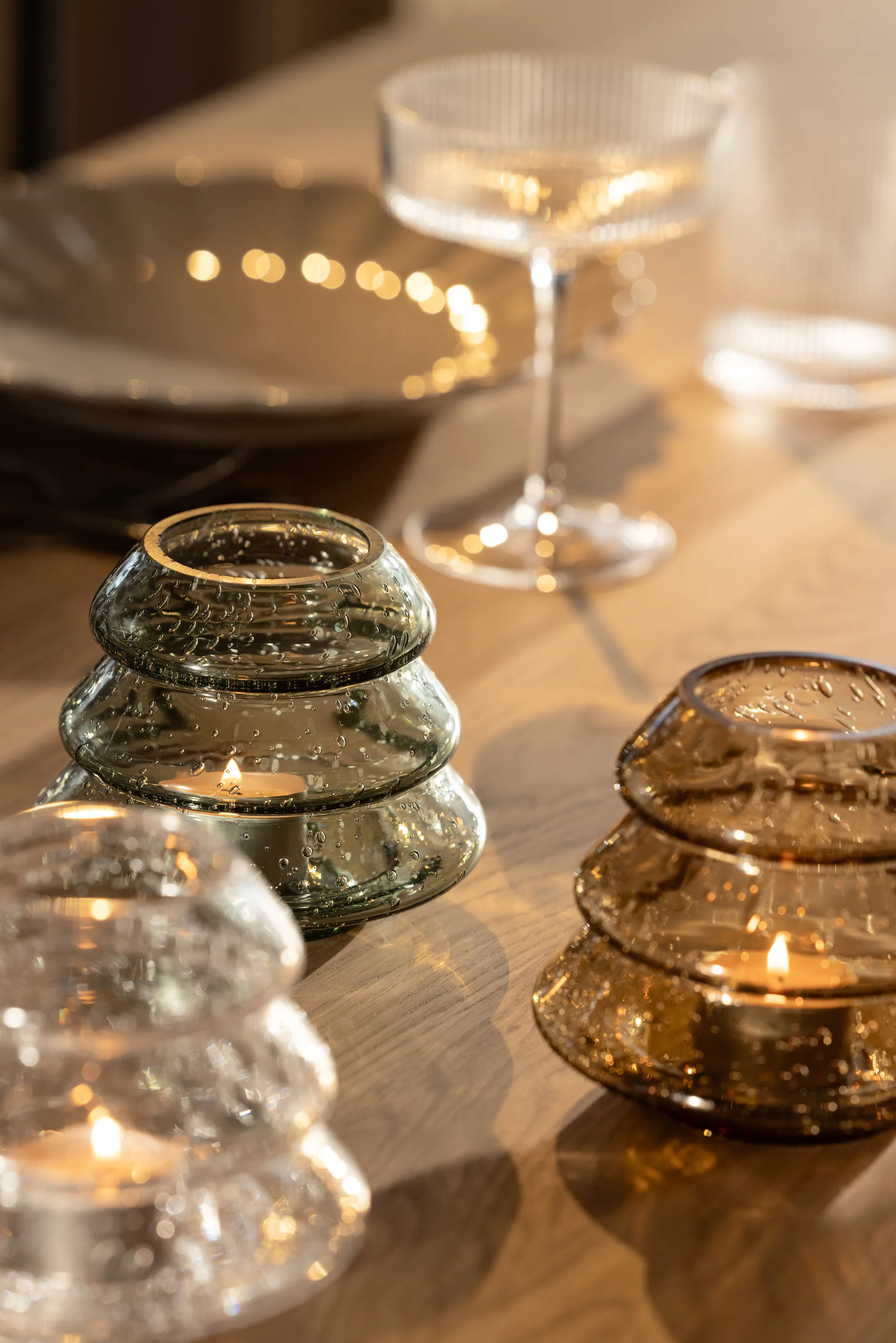 Gran 12 bougeoirs à réchaud, Vert Globen Lighting