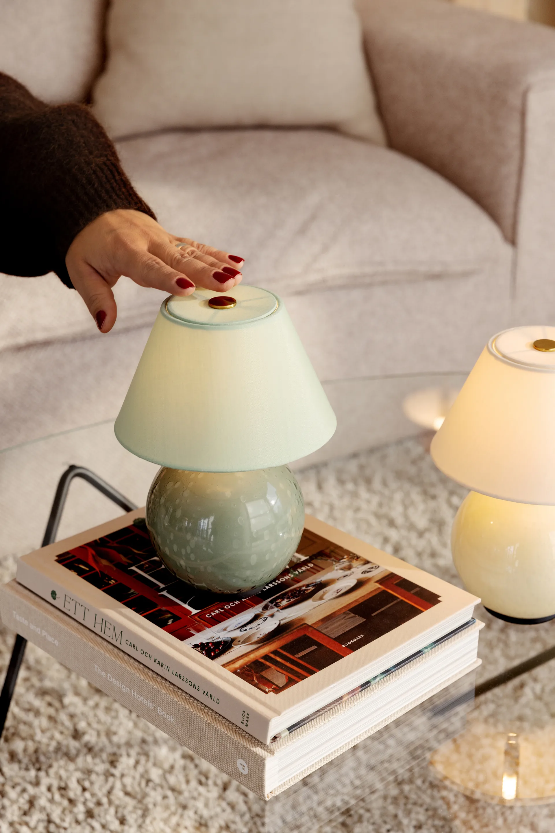 Iris 16 lampe de table portable, Vert Globen Lighting