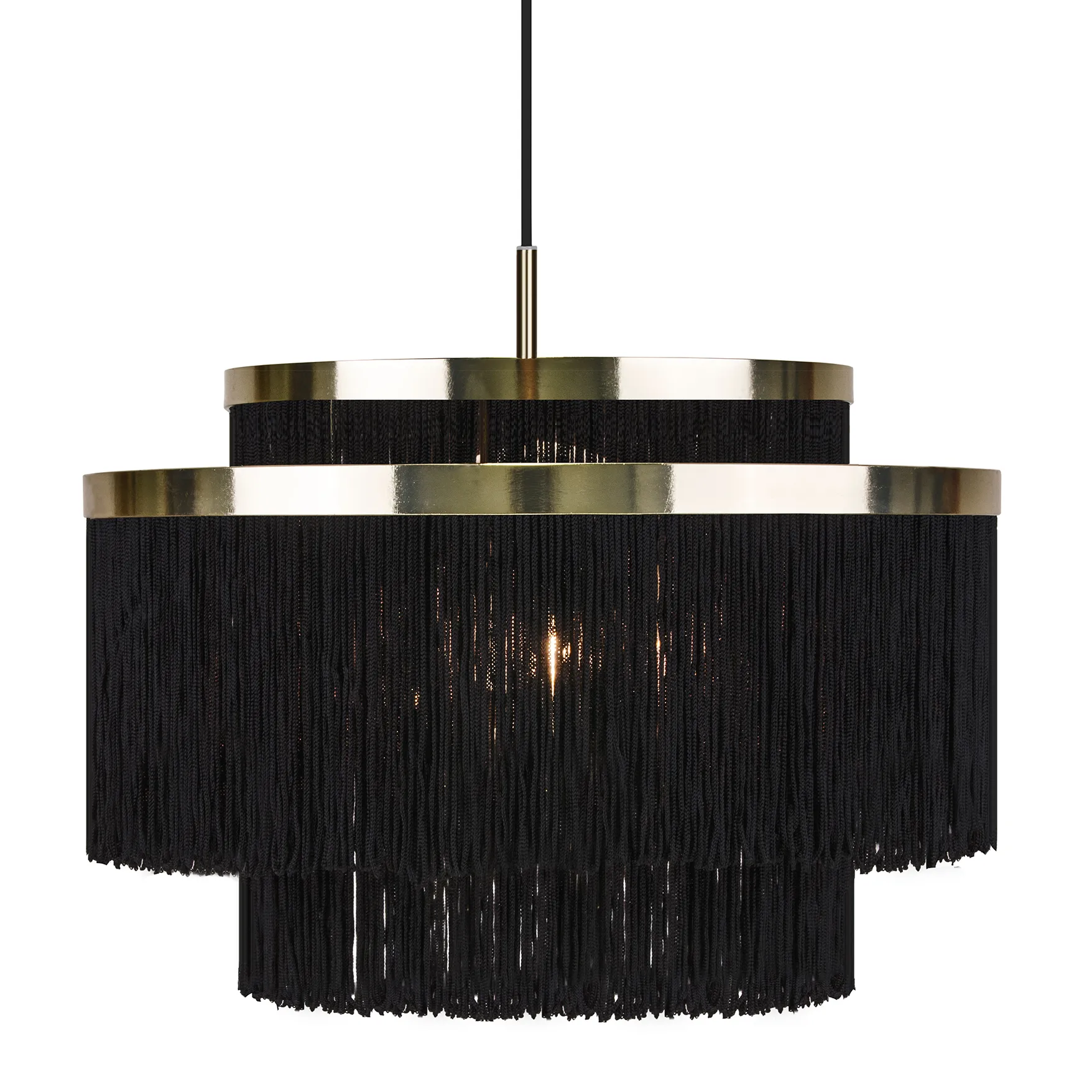 Lampe à suspension Frans, noir, laiton Globen Lighting