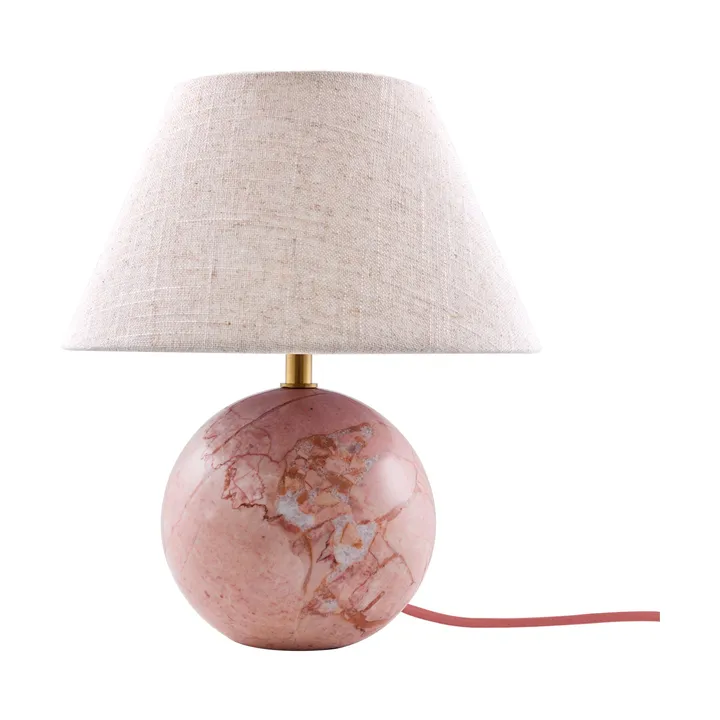 Lampe de table Castello 24 - Marbre rose poudré, abat-jour blanc - Globen Lighting