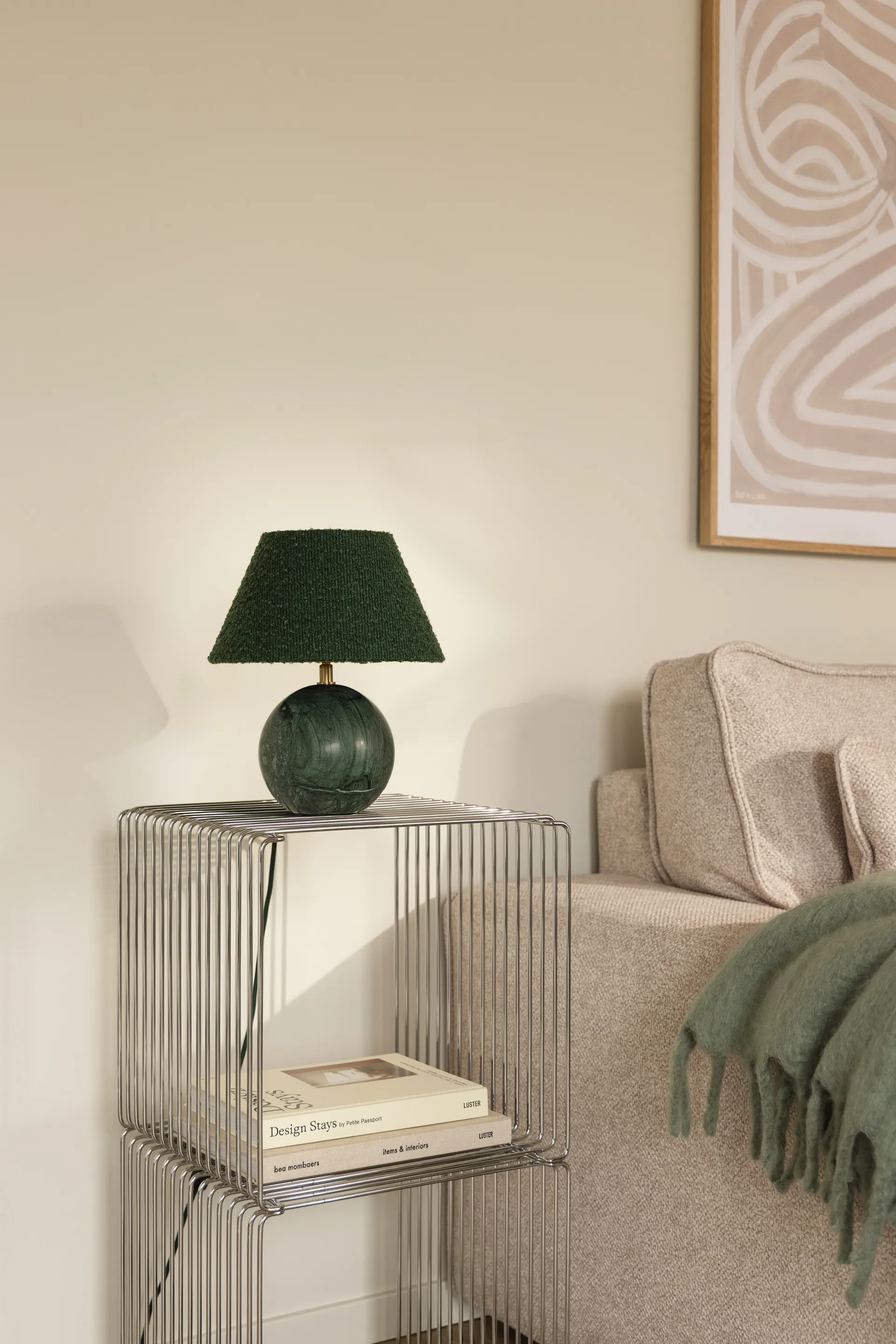 Lampe de table Castello 24, Marbre vert foncé Globen Lighting